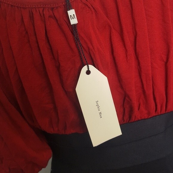 Sophie Max Red Black Wiggle Dress NWT - Picture 8 of 11